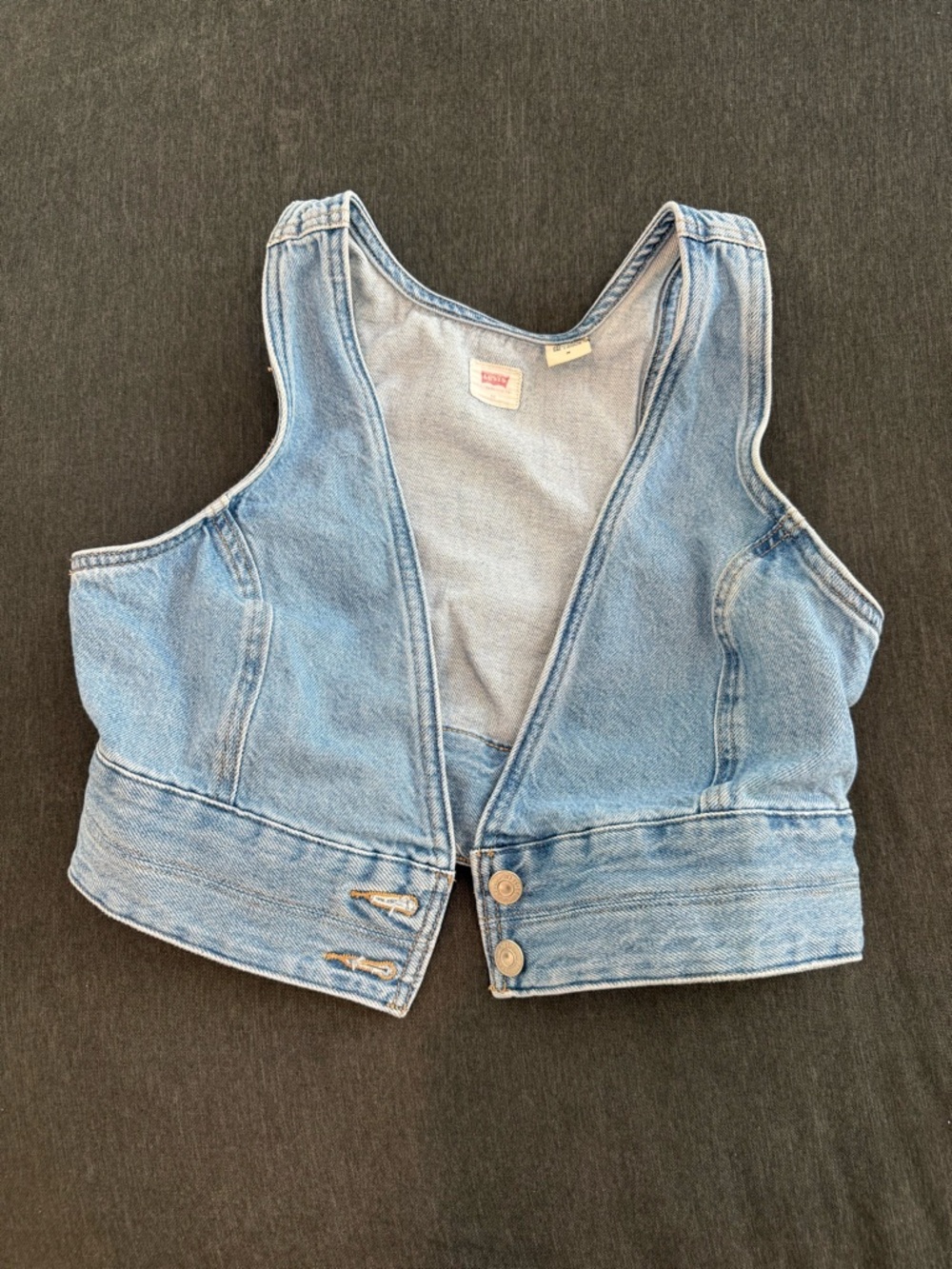 Levi's Light Blue Denim Vest with Racerback Stitching - Picture 1 of 4